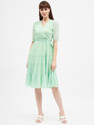 HARPA Women Fit and Flare Green Knee Length Dress