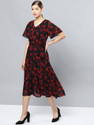 HARPA Women Maxi Black Midi/Calf Length Dress