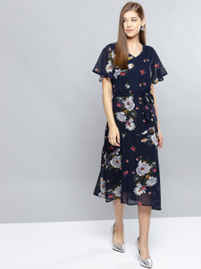 harpa women maxi dark blue midicalf length dress