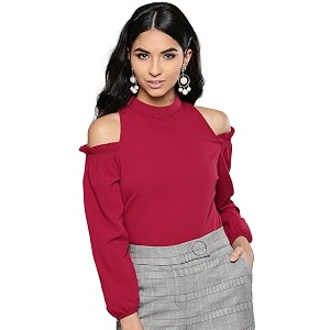 Harpa Women V-Neck Solid Top