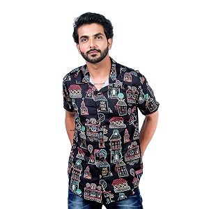 HARPITA Mens Poly Cotton Digital Printed Stitched