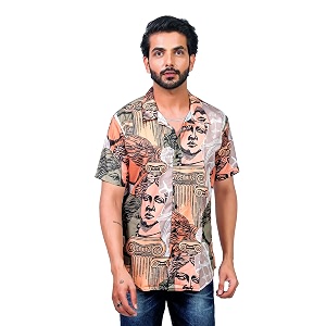 HARPITA Mens Poly Cotton Digital Printed Stitched