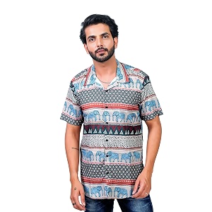 HARPITA Mens Poly Cotton Digital Printed Stitched