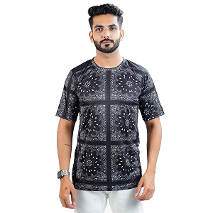 HARPITA Mens Round Neck Half Sleeve Slim