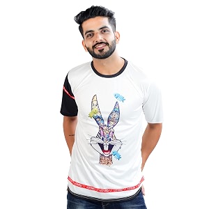HARPITA Mens Round Neck Half Sleeve Slim