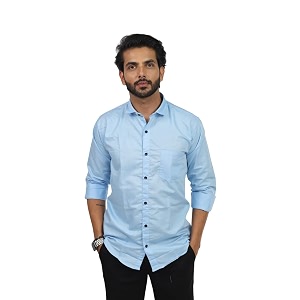 HARPITA Mens Solid Regular Fit Cotton Casual