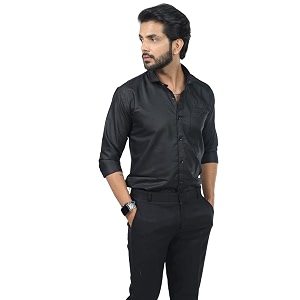 HARPITA Mens Solid Regular Fit Cotton Casual