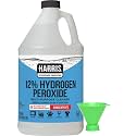 HARRIS 12% Concentrated Hydrogen Peroxide, 128oz, for Kitchen, Bath, Laundry, Home and Garden with Easy Fill Funnel