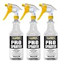 HARRIS Professional Spray Bottle 32oz (30-Pack), All-Purpose for Cleaning and Plants with Clear Finish, Pressurized Sprayer, Adjustable Nozzle and Measurements