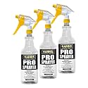 HARRIS Professional Spray Bottle 32oz (9-Pack), All-Purpose for Cleaning and Plants with Clear Finish, Pressurized Sprayer, Adjustable Nozzle and Measurements