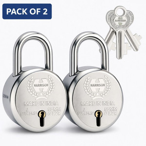 harrison 0656 j supreme round 50mm bcp padlock with 7 lever pack of 2 padlock