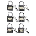 Harrison C I-0322_PK 6 Iron 3 Pins Padlock with 3 Keys (Pack of 6), Grey