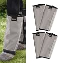 Harrison Howard Loose Fitting Fly Boots UV-Protective Extra Tough Mesh Ventilated Four Fasteners Stay-on Design Protect Horse Legs &amp; Stomp-Reducing Set of 4 Original Grey Large