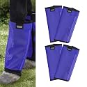 Harrison Howard Loose Fitting Fly Boots UV-Protective Extra Tough Mesh Ventilated Four Fasteners Stay-on Design Protect Horse Legs &amp; Stomp-Reducing Set of 4 Deep Navy Pony