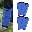 Harrison Howard Loose-Fitting Horse Fly Leggings Breathable, Tear-Resistant Fine Mesh Leg Guards Stay-on Comfortable Fly Boots (Set of 4) Blue Medium