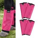 Harrison Howard Loose Fitting Fly Boots UV-Protective Extra Tough Mesh Ventilated Four Fasteners Stay-on Design Protect Horse Legs &amp; Stomp-Reducing Set of 4 Magenta Pony