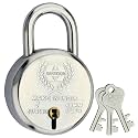 Harrison Padlock 40mm 5 Lever with 3 Keys J-SUPREME-0671 Pack of 1/ Mild Steel Material/Bright Chrome Polished Finish/for Indoors and Outdoors, Storage Units, Trailers, Gates, and Utility Boxes