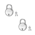 Harrison J-6/BCP-0264_PK 2 6 Levers Padlock With 2 Keys (Silver, Steel Finish)