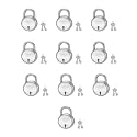 Harrison J-6/BCP-0264_PK 10 Steel 6 Levers Padlock with 2 Keys (Pack of 10), Silver