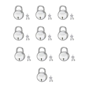 harrison j-6bcp-0447_pk 10 4 levers padlock with 2 keys silver steel finish