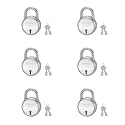 Harrison J-6/BCP-0447_PK 6 Steel 4 Levers Padlock with 2 Keys (Pack of 6), Silver | Padlock, Padlocks, Locks for Home, Locks for Main Door