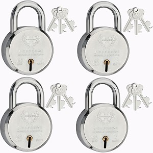 harrison padlocksround padlock 65mm 7 lever with 3 keys j-supreme-0672 double locking pack of 4padlock padlocks locks for home locks for main door gate