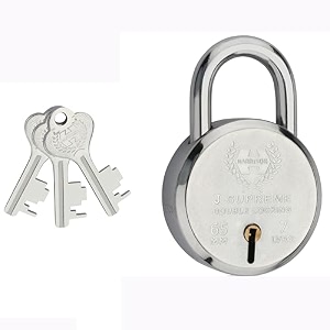 harrison padlocksround padlock 65mm 7 lever with 3 keys j-supreme-0672 double locking pack of 1padlock padlocks locks for home locks for main door gate