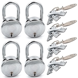 harrison padlocksround padlock 85mm 9 lever with 3 keys t-26-0280 pack of 4padlock padlocks locks for home locks for main door gate lock