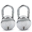 Harrison Padlocks/Round Padlock 85mm 9 Lever with 3 Keys T-26-0280 Pack of 2/Padlock, Padlocks, Locks for Home, Locks for Main Door, gate Lock
