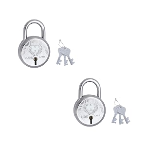 harrison t-26 litebcp-0532_pk 2 steel 5 levers padlock with 3 keys pack of 2 silver