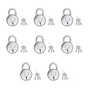 Harrison T-26 LITE/BCP-0532_PK 8 Steel 5 Levers Padlock with 3 Keys (Pack of 8), Silver