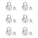 Harrison T-26 LITE/BCP-0532_PK 5 Steel 5 Levers Padlock with 3 Keys (Pack of 6), Silver