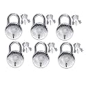 Harrison T-26 LITE/BCP-0533_PK 6 Steel 5 Levers Padlock with 3 Keys (Pack of 6), Silver