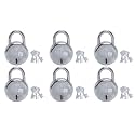 Harrison T-26 LITE/BCP-0534_PK 6 Steel 8 Levers Padlock with 3 Keys (Pack of 6), Silver