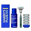 Harry's Plus Shaving Kit for Men - 5 Razor Blade Cartridges, 2 oz Shave Gel
