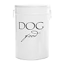 Harry Barker Classic White Dog Food Storage Canister – Medium, Airtight Stainless Steel Pet Food Container, Holds Up to 22 lbs Dry Dog Food, Kitchen Counter & Pantry Storage - White