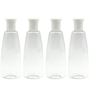 sanitizershampoorefillable fliptop bottle 200ml set of 4 transparent