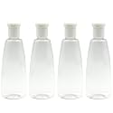 Sanitizer/Shampoo/refillable fliptop Bottle 200ml (Set of 4, Transparent)