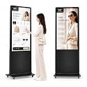43 Inch Digital Signage Kiosk, 4K Touchscreen Floor Standing Advertising Display with IPS LCD Screen, Android OS and Auto Media Player