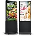 HARZHI 49 Inch Digital Signage Display, 2K Indoor Floor Standing Advertising Display with IPS LCD Screen, Android OS and Auto Media Player