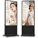 HARZHI 65 Inch Digital Signage Display, 4K Indoor Floor Standing Advertising Display with IPS LCD Screen, Android OS and Auto Media Player