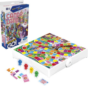 hasbro gaming candy land grab and go game portable game for 2-4 players travel game for kids party  fun board game