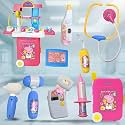 Hasbro Peppa Pig Doctor Set - Portable Medical Cart with Lights &amp; 9 Accessories, Pretend Play Nurse &amp; Doctor Kit for Kids Aged 3+, Pink Multipurpose Trolley Toy, Best Gift for Toddlers
