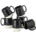HASENSE Coffee Mugs Ceramic, 15 oz Large Coffee Cups with Handle for Home and Office, Latte Mugs Set for Coffee, Tea, Hot Cocoa, Mocha, Black Coffee Cup Gift for Dad Mom, Dishwasher Microwave Safe