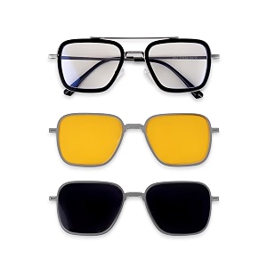 HASHTAG EYEWEAR Clip on Sunglasses Metal Frame