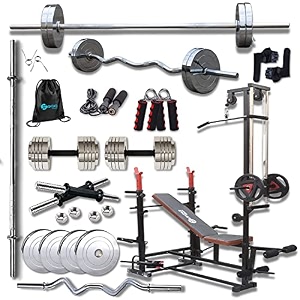 hashtag fitness home gym 20kg to 100 kg steel weight with 20 in 1 decline bench gym equipment set for home and gym workout fitness equipment for men 20kg