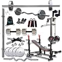 HASHTAG FITNESS Home Gym 20Kg To 100 Kg Steel Weight With 20 In 1 Decline Bench Gym Equipment Set For Home And Gym Workout Fitness Equipment For Men (20Kg)