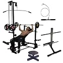 HASHTAG FITNESS incline, decline and flat home gym equipments with plates stand for gym and 20in1 gym benches for home workout with latpull down capacity up to 250kg