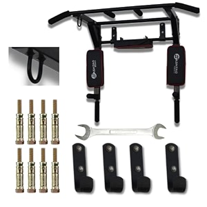 hashtag fitness wall mount pull up bar for home gym equipments dip station dips par portable pull ups bar height increasing equipments for kidsmen 3in1 black