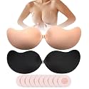 Hasimor 2 PCS Strapless Adhesive Bra Invisible Push Up Sticky Bra Self Adhesive Bra for Women